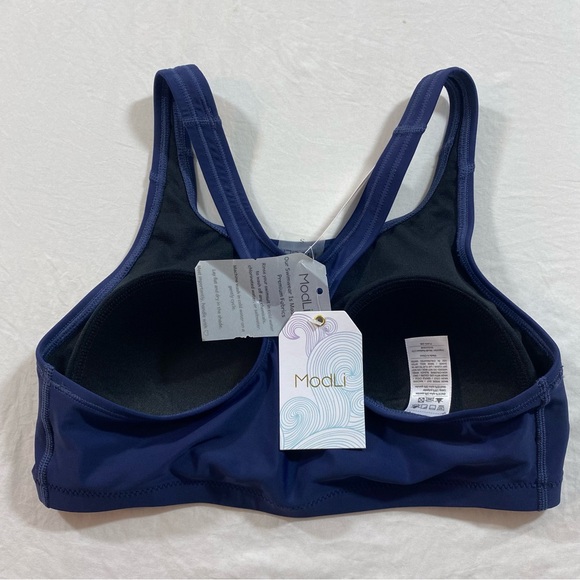 ModLy Swimsuit bikini Top woman’s Small Razorback top athletic top NWT Blue - Picture 3 of 6
